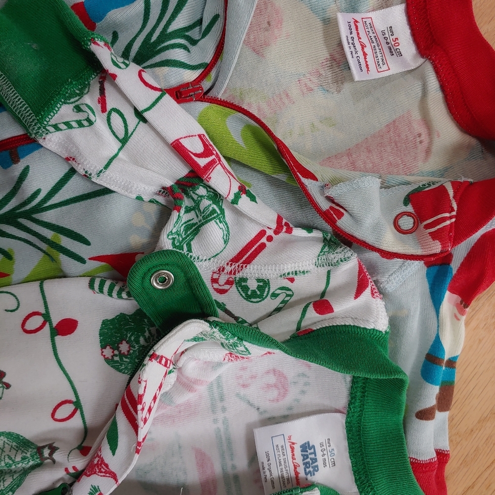 Bundle of organic Hanna Andersson infant pajamas size 50/0-6 months, Star Wars - Picture 3 of 4